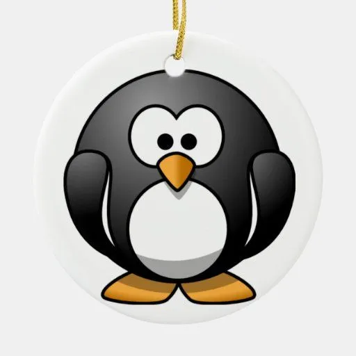 Ornamento gordo dos desenhos animados do pinguim de Zazzle.