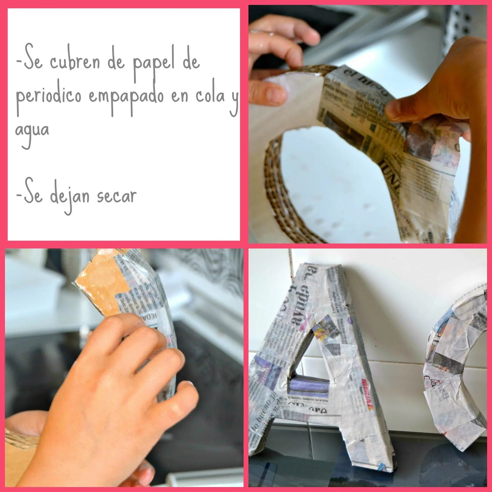 Oro y Menta: Letras 3D mod Podge pintadas