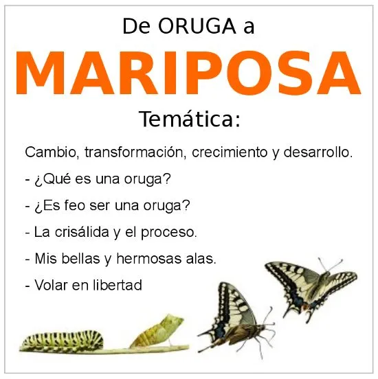 DE ORUGA A MARIPOSA... Transfórmate!!!