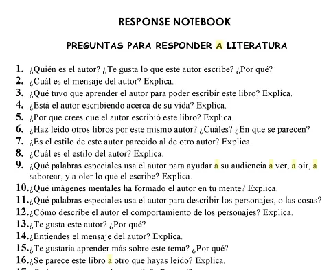 OSIRISMELISAEDUCACION: Preguntas para responder a literatura.