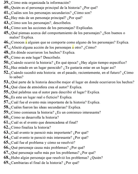 OSIRISMELISAEDUCACION: Preguntas para responder a literatura.