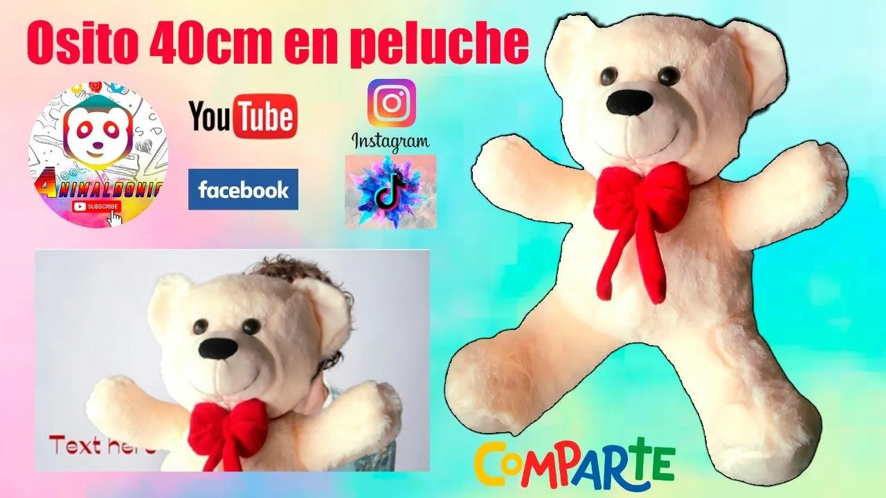 Osito 40cm en peluche//molde//paso a paso//oso//tutorial completo canal  Animalbonic - YouTube