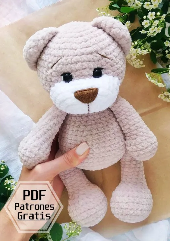 Oso grande de peluche fácil Amigurumi PDF Patrón Gratis - Lovelycraft