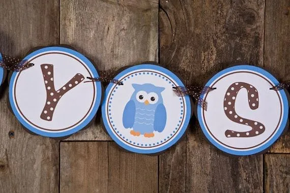 Owl BABY SHOWER Banner It's a Boy Baby by getthepartystarted