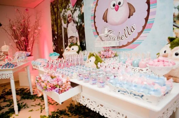 Owl Themed Fourth Birthday Party - Kara's Party Ideas - The Place ...