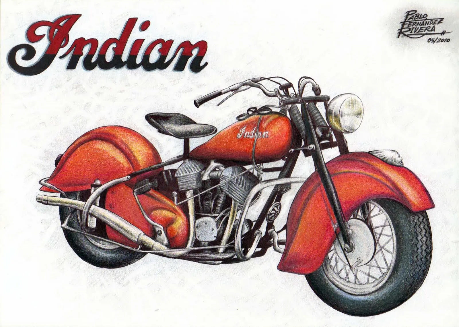 PABLO FERNÁNDEZ RIVERA - Mis dibujos: Dibujo de una moto Indian