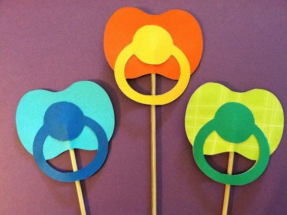 3 Pacifiers on a sticks Baby shower photo props New by ScrapStarz ...