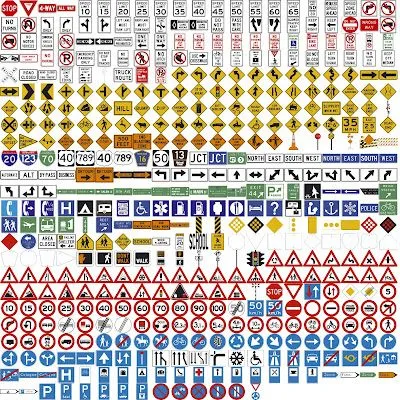 Pack de 500 Señales de tráfico en vector (500 Free Vector Traffic ...