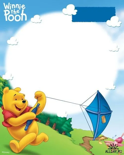 Pack de marcos para fotos de Winnie Pooh para Photoshop - Cute & Girly