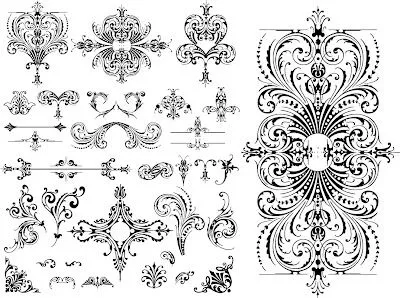 Pack de ornamentación frondosa (Decorative vectors) | Recursos 2D.