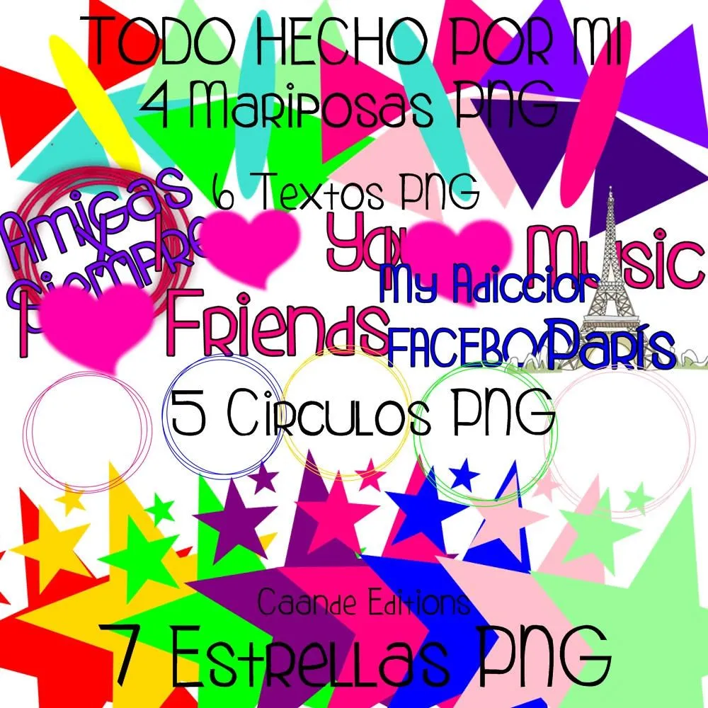 Pack PNG TEXTOS+CIRCULOS+ESTRELLAS+MARIPOSAS by CandePhotoScape on ...