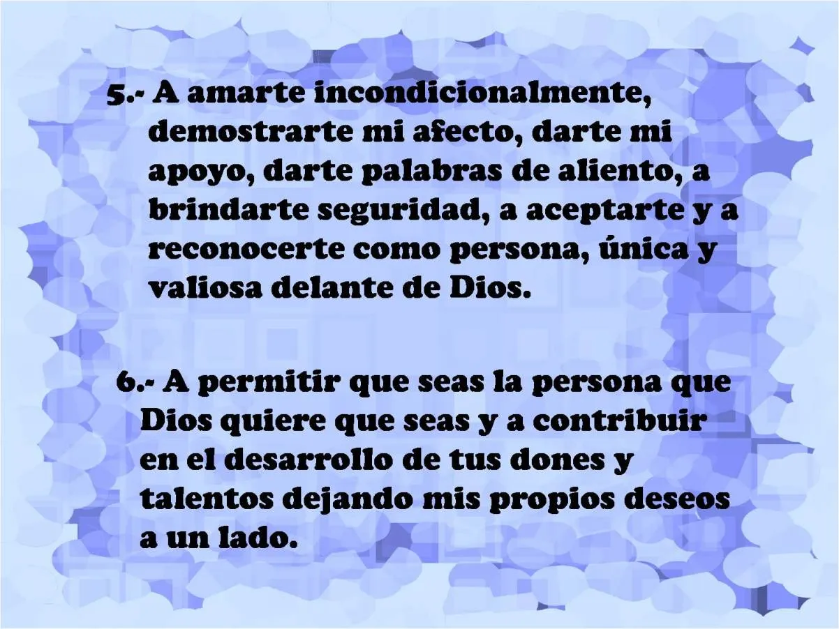 Pacto o compromiso de usted como padre o madre con su hijo o hijos ...