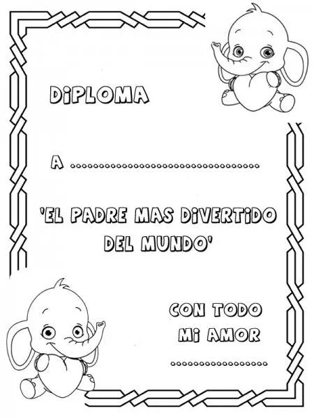 Dia del Padre para colorear ~ Dibujos para Colorear Infantil