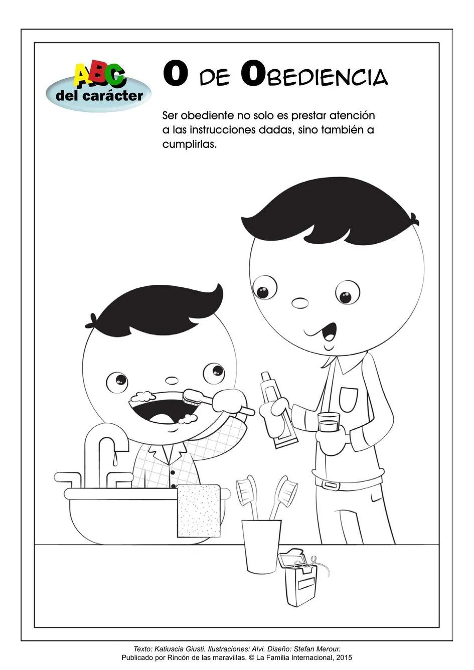 Página para colorear: ABC del carácter: O de Obediencia | Rincón de las  maravillas