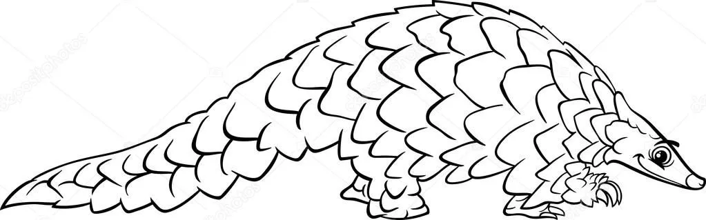 Página para colorear animales de dibujos animados de Pangolin ...