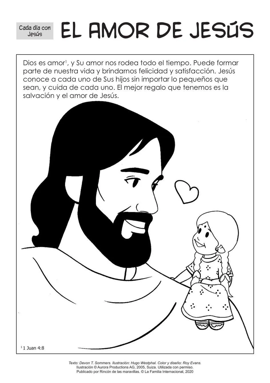 Página para colorear: Cada día con Jesús: El amor de Jesús | Rincón de las  maravillas