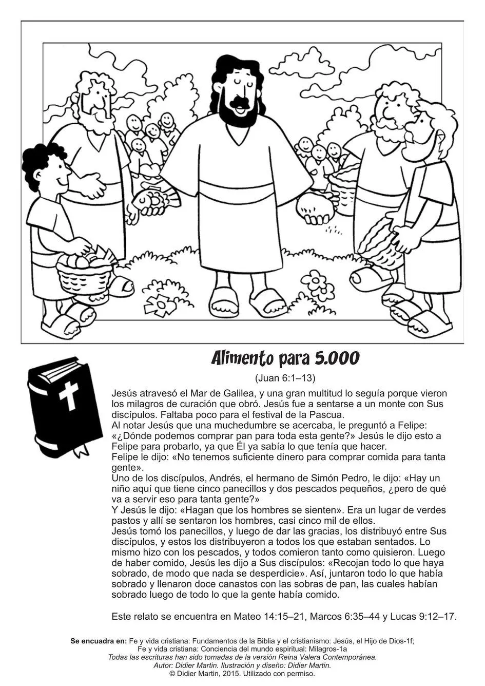 Página para colorear: Milagros en la Biblia: Alimento para 5.000 | Rincón  de las maravillas