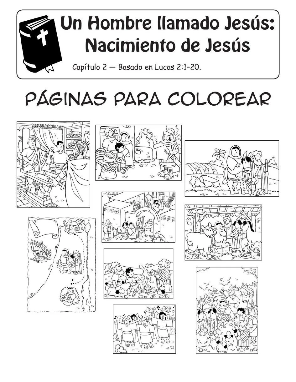 Páginas para colorear: Un Hombre llamado Jesús: Nacimiento de Jesús |  Rincón de las maravillas