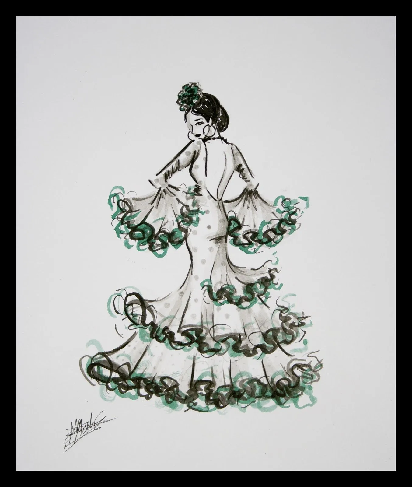 paint-e-arte: Flamencas en tinta china