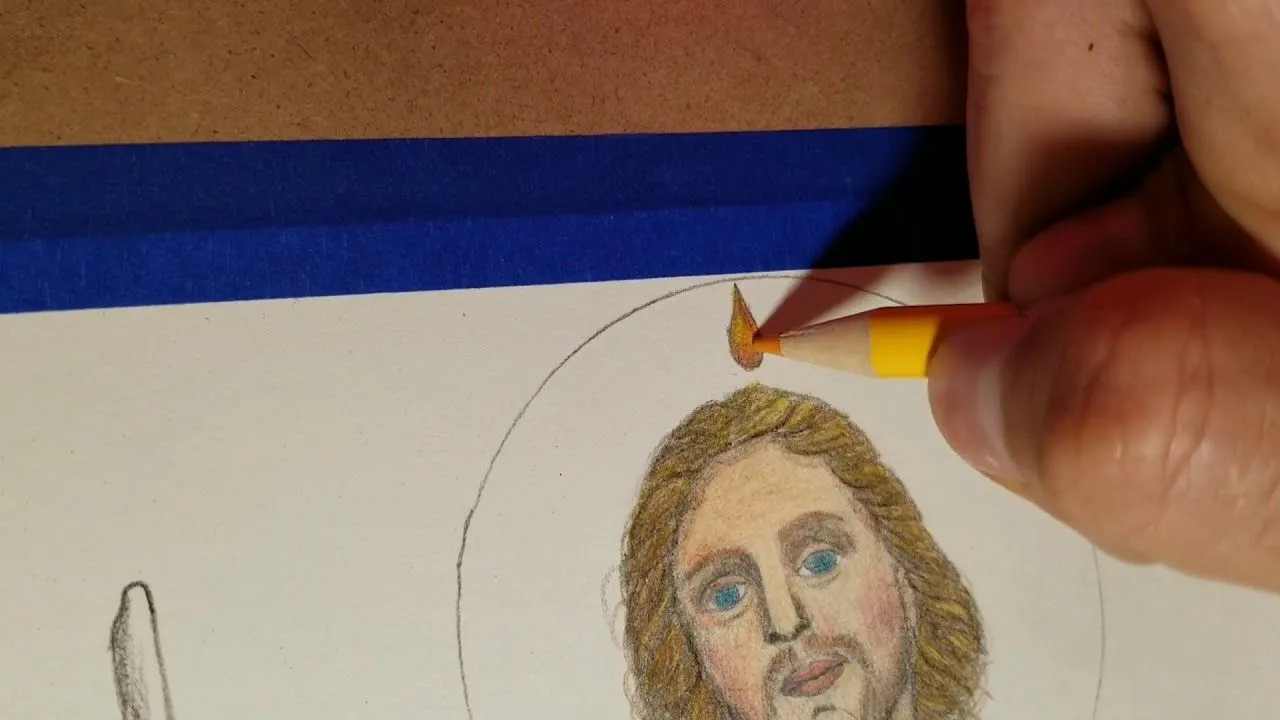 Painting San Judas Tadeo - Color pencils - by Victor Ferretiz - YouTube