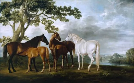 Paisaje con caballos y potros – Landscape with horses and ponies ...