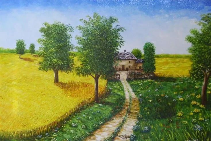 Paisaje de campo - con grano - Artista Roberto Bernabini - Nature ...