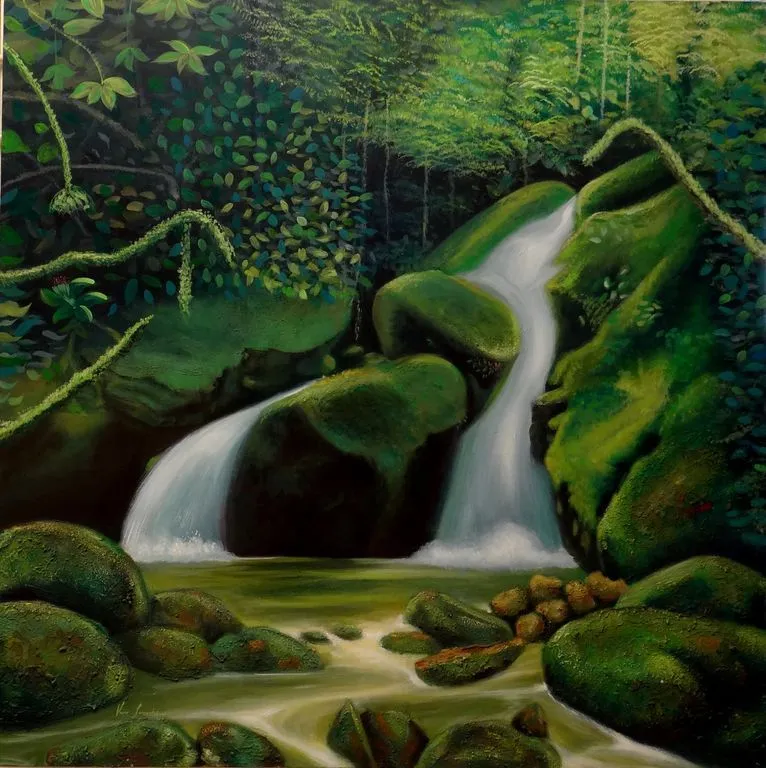 paisaje cascada victor fernandez - Artelista.
