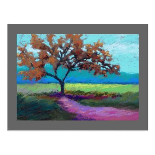 paisaje en colores pastel tarjetas postales de Zazzle.