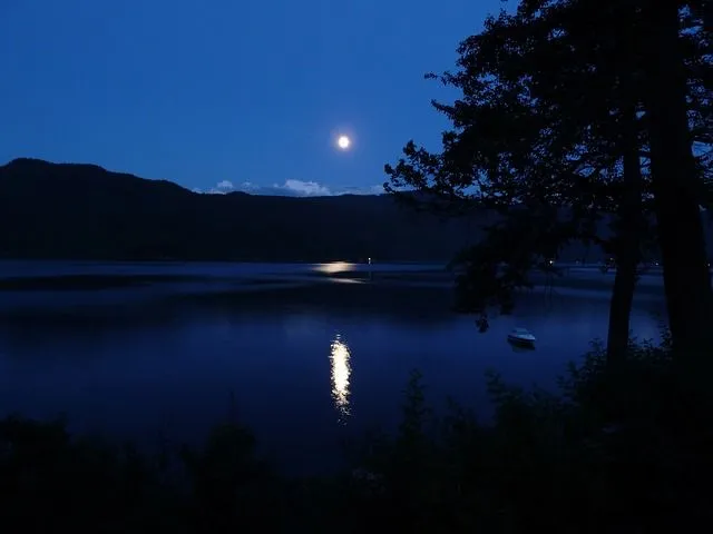 Paisaje de noche con luna - Imagui