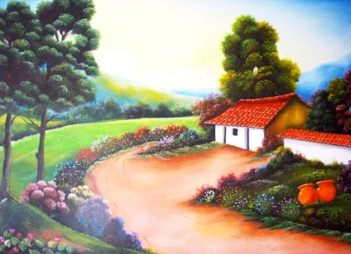 Paisaje para pintar en lienzo - Imagui