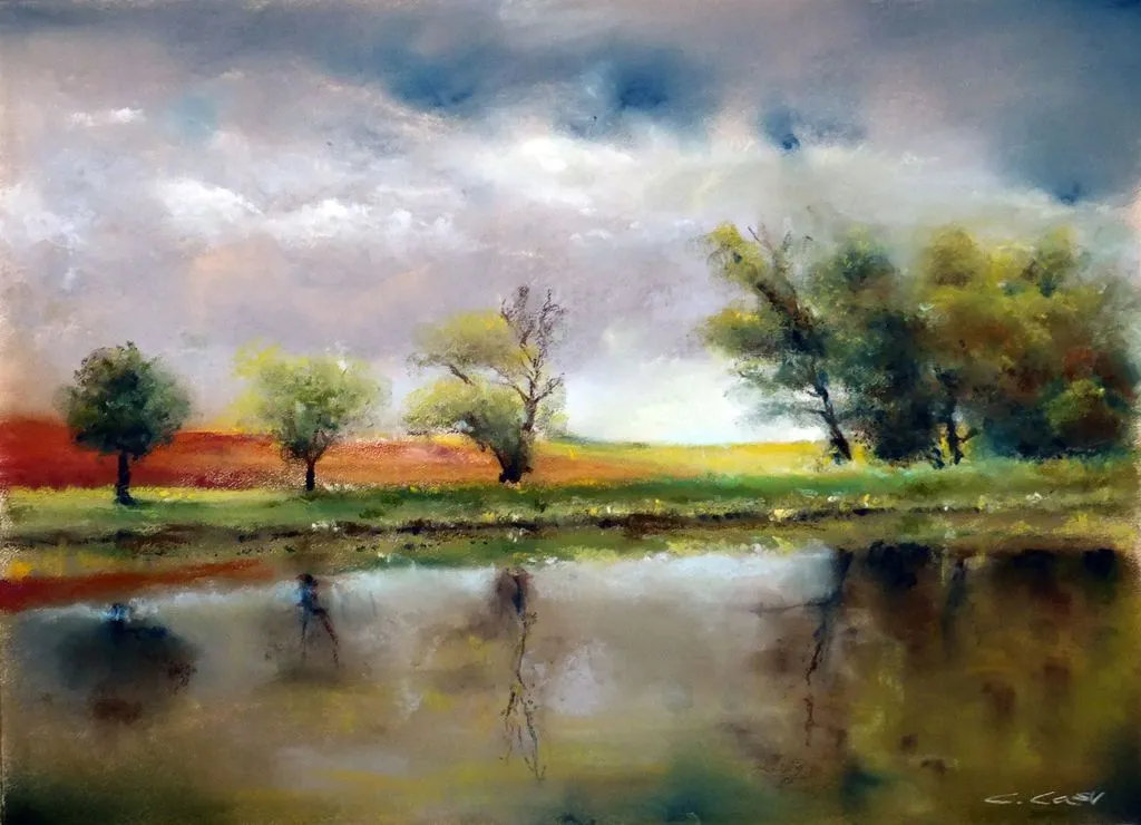 Paisaje con río II Carlos Casu Bravo - Artelista.