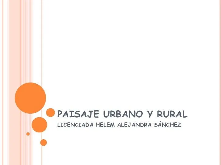 Paisaje urbano y rural