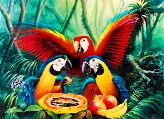 Paisajes y Bodegones: Galeria: Paisajes con guacamayas