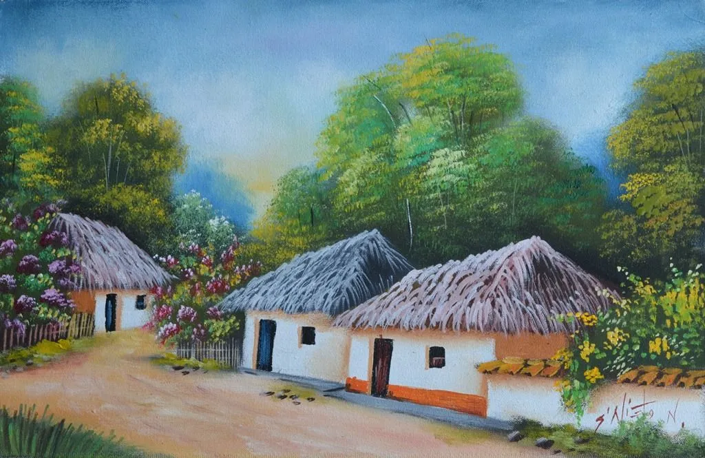 Paisajes y Bodegones al Óleo: Paisaje Comercial Campesino, Pintura ...