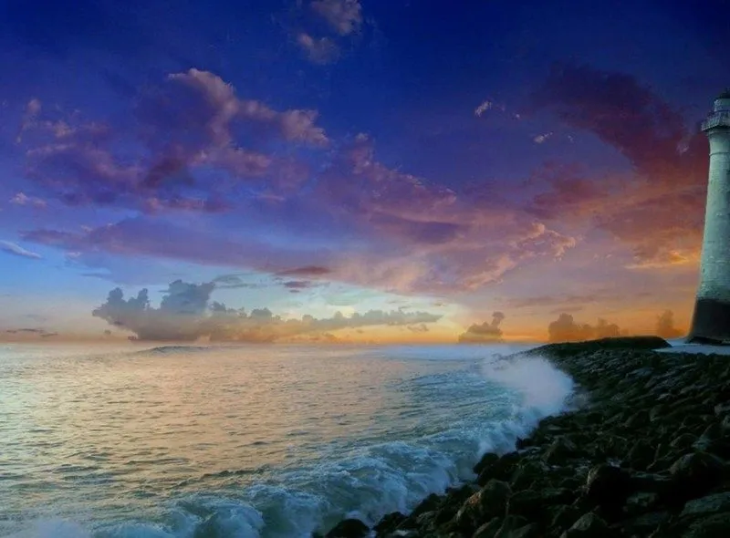 Paisajes y Bodegones: Paisaje: Playa en atardecer