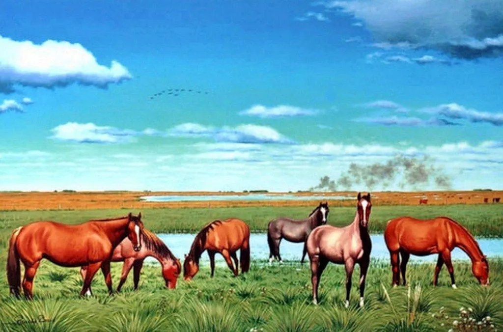 Paisajes y Bodegones en Pintura: Cuadros de Paisajes con Caballos