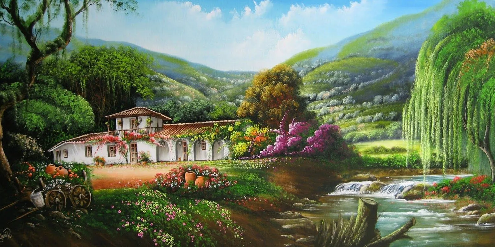 Paisajes Colombianos Pintados Al Oleo Sobre Lienzo Pintura Paisajes