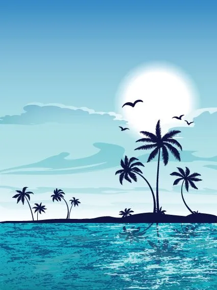 Paisajes de playa en vector - recursos WEB & SEO