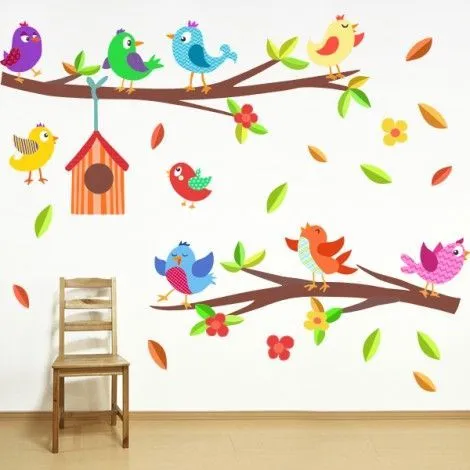 Pajaritos con casita - Vinilos infantiles | Baby | Pinterest