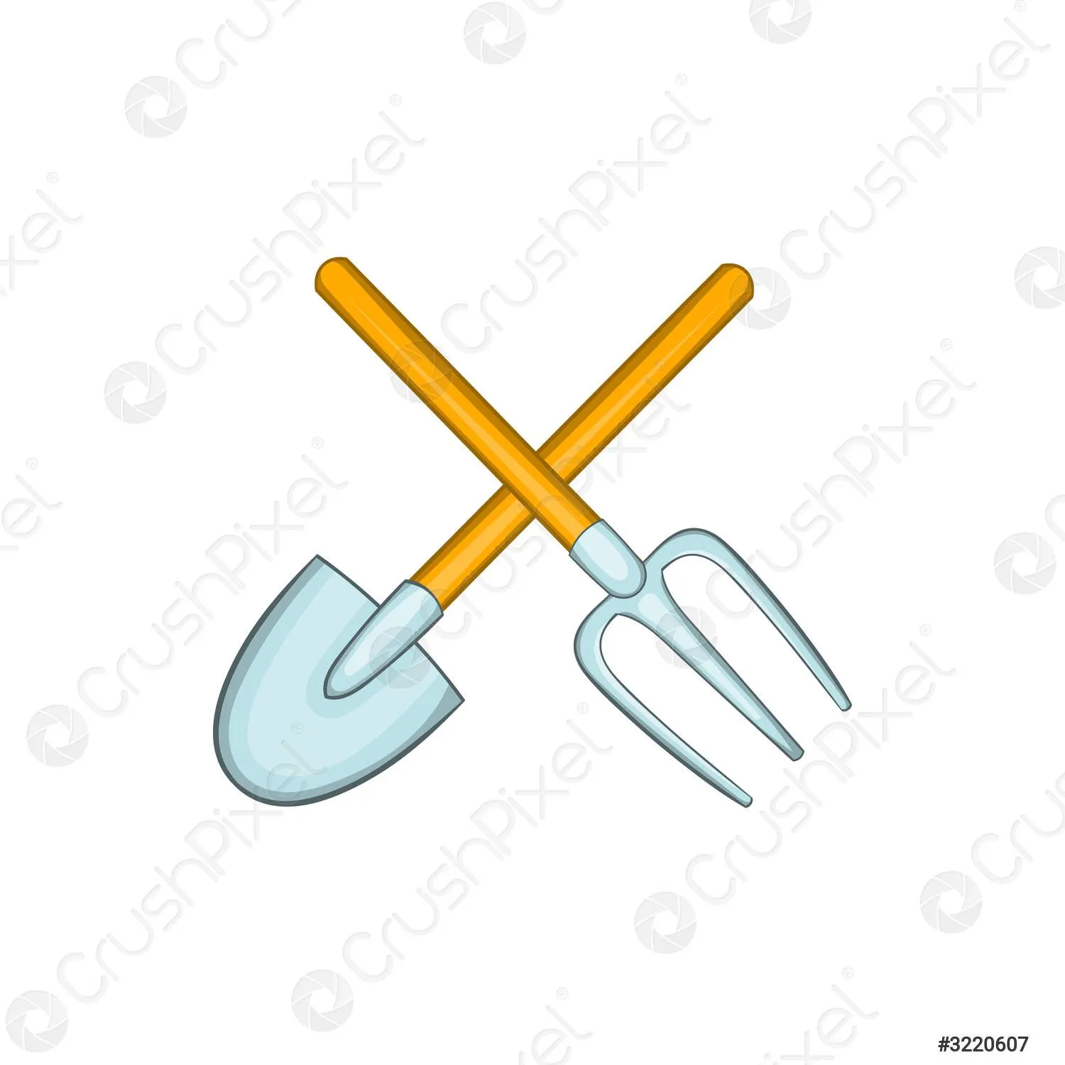 Pala y tenedor icono, estilo de dibujos animados - vector de stock 3220607  | Crushpixel