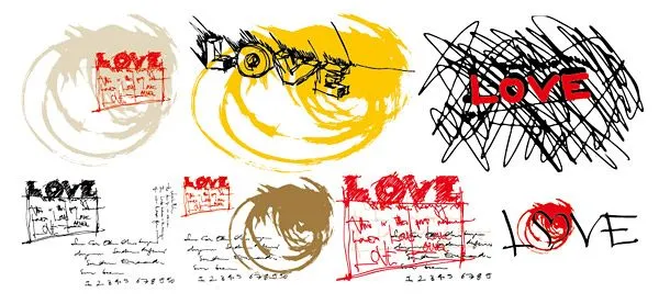 Palabra clave vector amor amor graffiti graffiti esbozo de ...