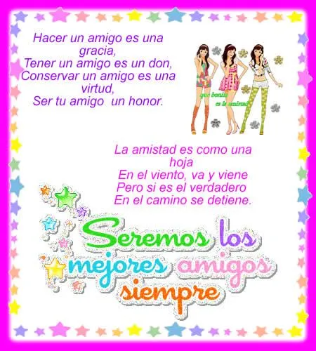 frases , Test y poemas de amor: Frases para Amigas por siempre