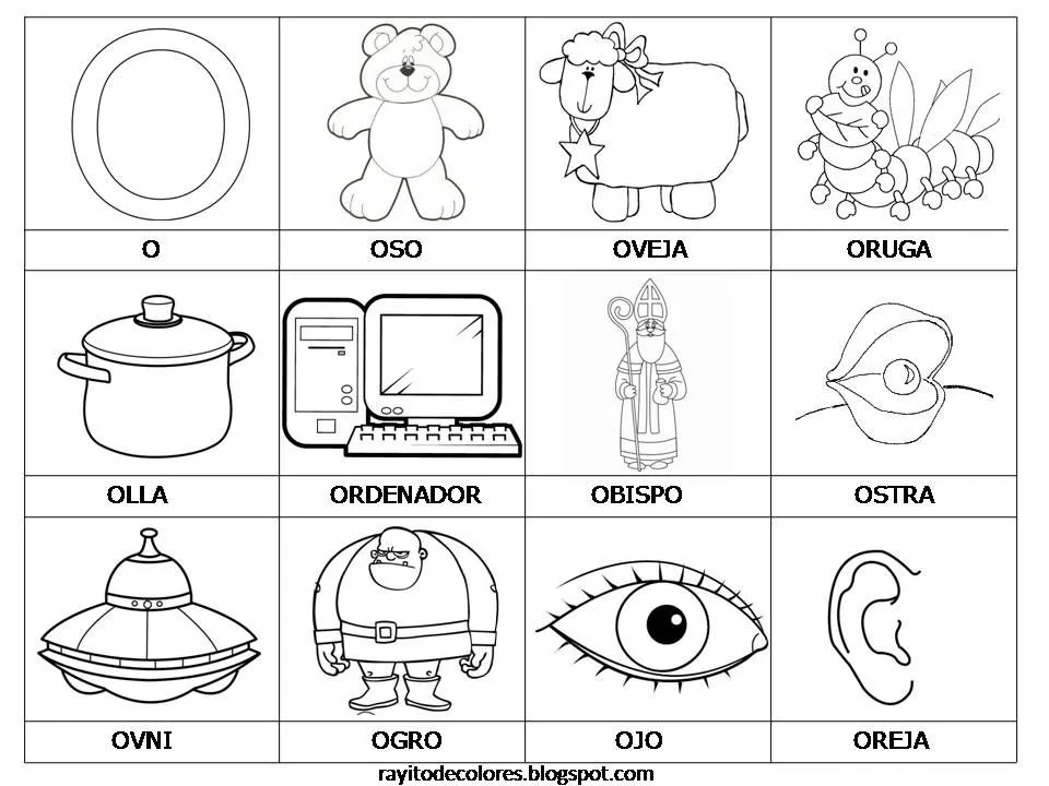 Palabras que empiecen con la vocal O | Material para maestros ...