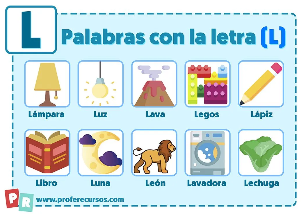 Palabras con L | Que empiezan por la letra L para Niños