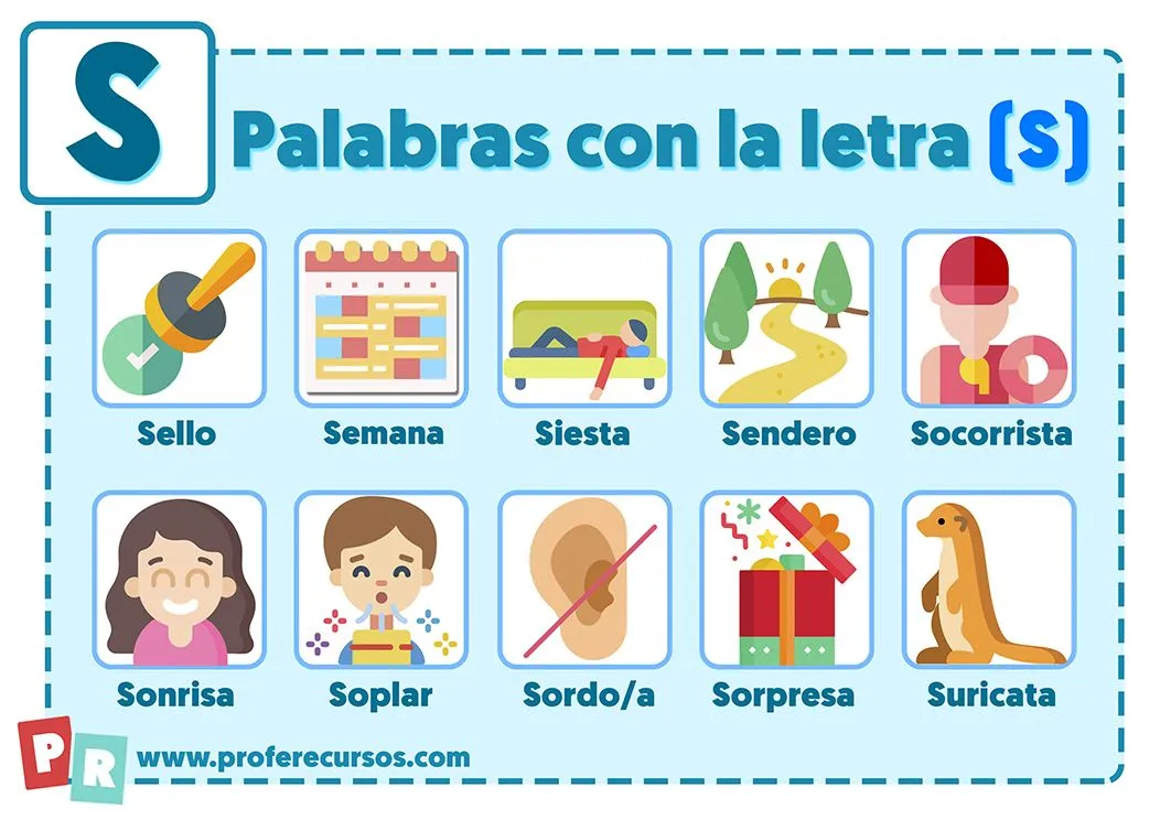 Palabras con S | Que empiezan por la letra S para Niños