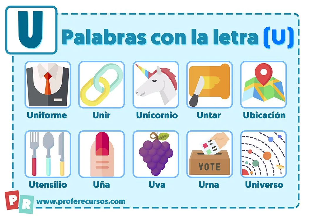 Palabras con la Letra U | Que empiezan por U para Niños