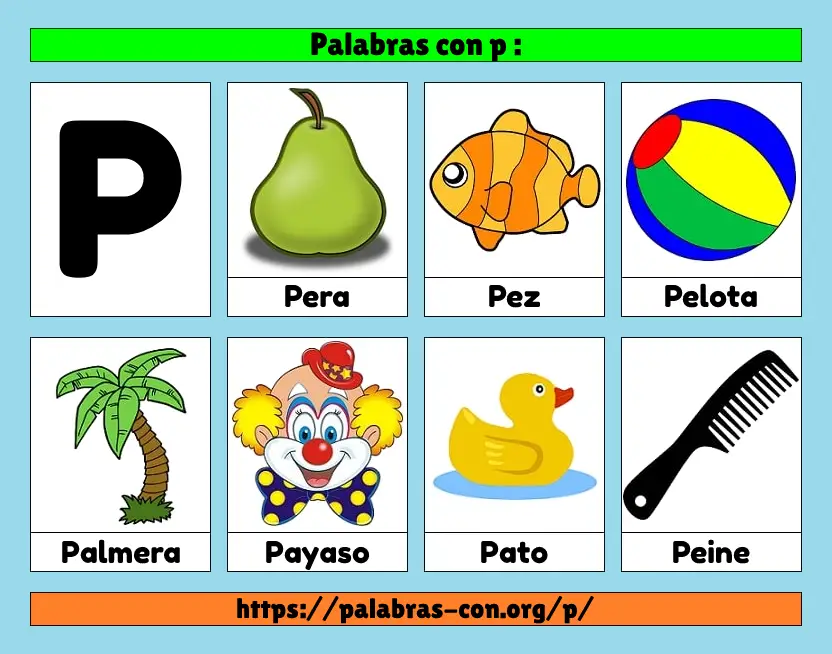 Palabras con p / P ⭐️ Cosas | Objetos | Animales ⭐️ Letra p