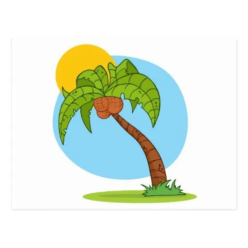 Palmera del dibujo animado tarjeta postal de Zazzle.