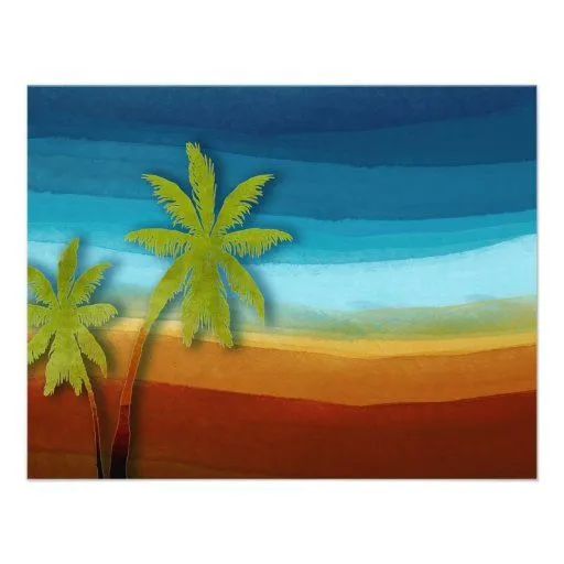 Palmera tropical invitacion personalizada de Zazzle.