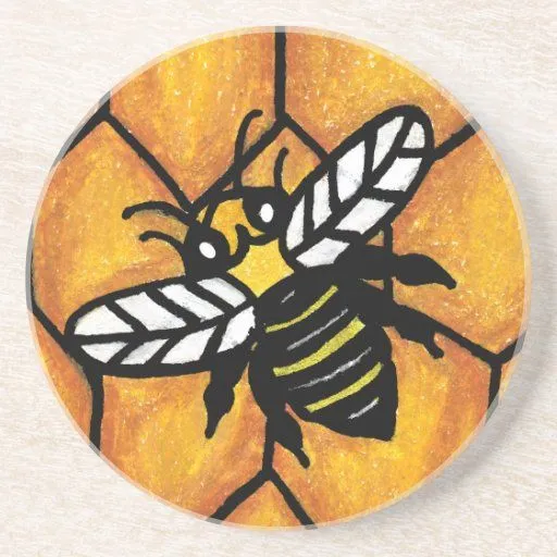 Panal lindo de zumbido de la abeja posavasos manualidades de Zazzle.